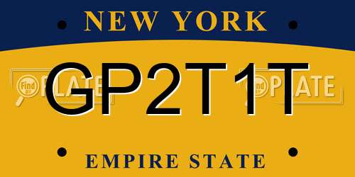 GP2T1T New York License Plate