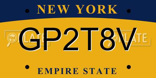 GP2T8V New York License Plate