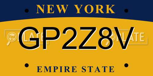 GP2Z8V New York License Plate