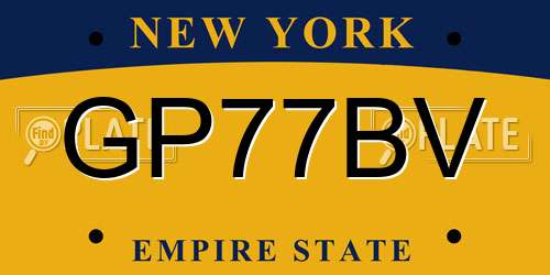 GP77BV New York License Plate
