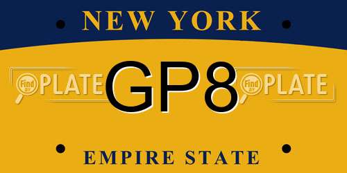 GP8 New York License Plate