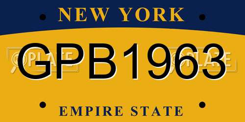 GPB1963 New York License Plate