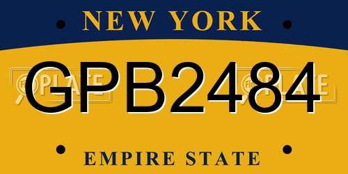 GPB2484 New York License Plate