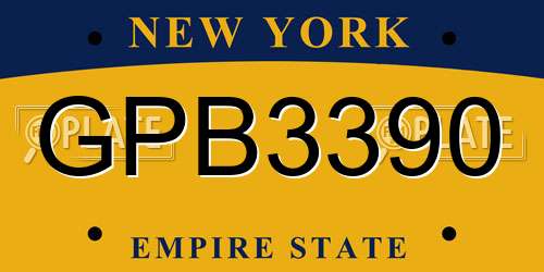 GPB3390 New York License Plate