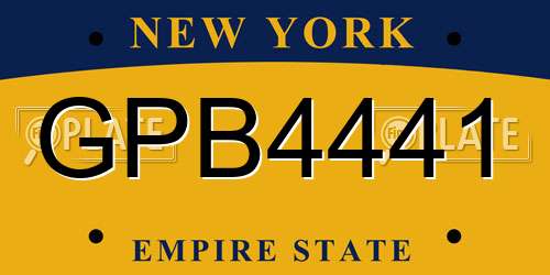 GPB4441 New York License Plate