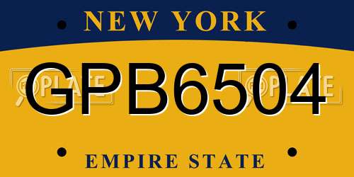 GPB6504 New York License Plate