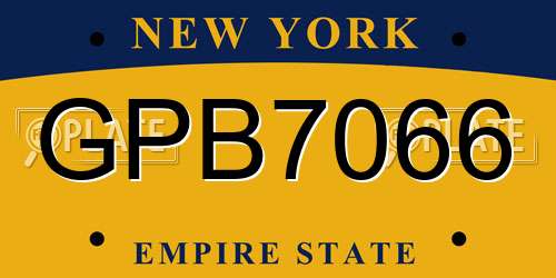 GPB7066 New York License Plate