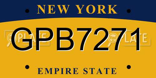 GPB7271 New York License Plate