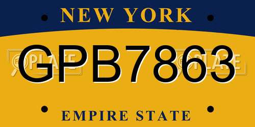 GPB7863 New York License Plate
