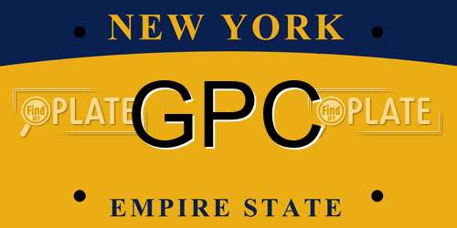 GPC New York License Plate