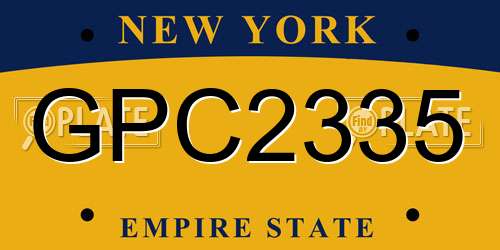 GPC2335 New York License Plate