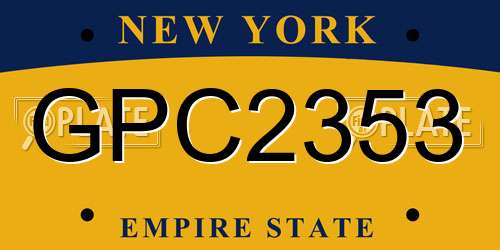 GPC2353 New York License Plate
