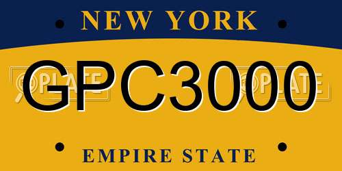 GPC3000 New York License Plate