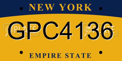 GPC4136 New York License Plate