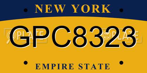 GPC8323 New York License Plate