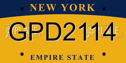 GPD2114 New York License Plate