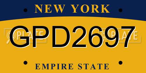 GPD2697 New York License Plate