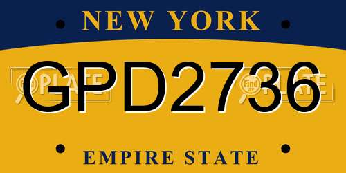 GPD2736 New York License Plate