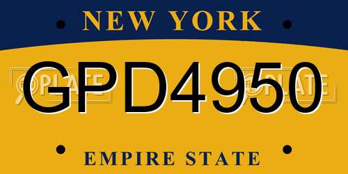 GPD4950 New York License Plate