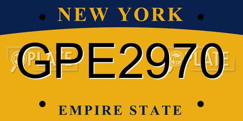 GPE2970 New York License Plate
