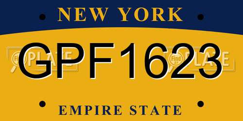 GPF1623 New York License Plate