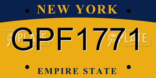 GPF1771 New York License Plate