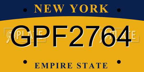 GPF2764 New York License Plate
