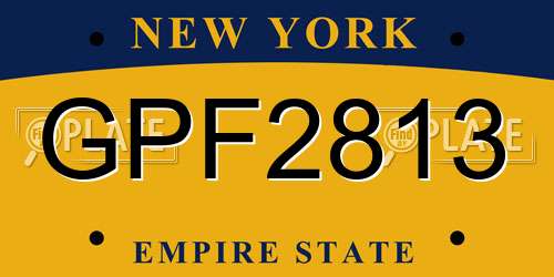 GPF2813 New York License Plate