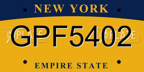 GPF5402 New York License Plate