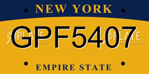 GPF5407 New York License Plate