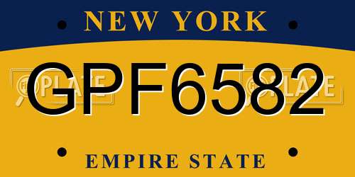 GPF6582 New York License Plate