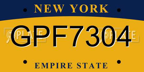GPF7304 New York License Plate