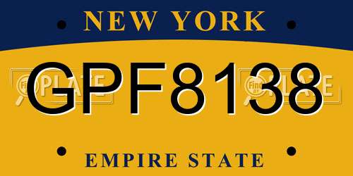GPF8138 New York License Plate