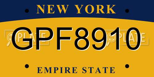 GPF8910 New York License Plate