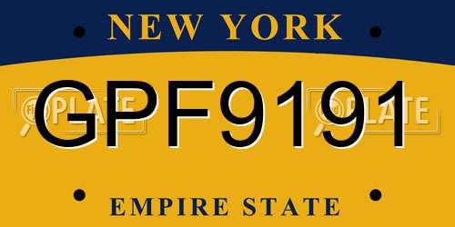 GPF9191 New York License Plate