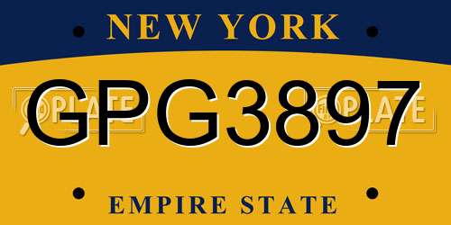 GPG3897 New York License Plate