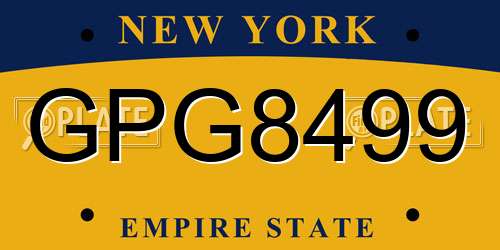 GPG8499 New York License Plate