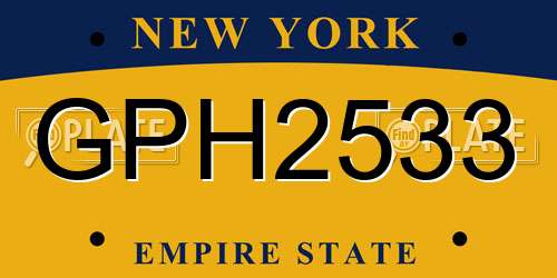 GPH2533 New York License Plate