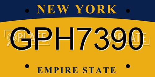 GPH7390 New York License Plate