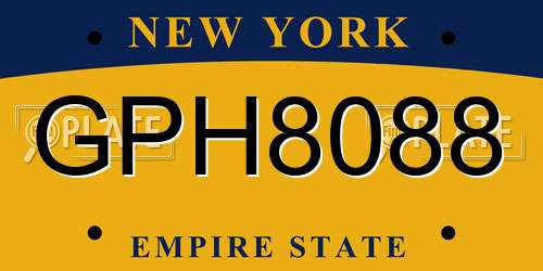 GPH8088 New York License Plate