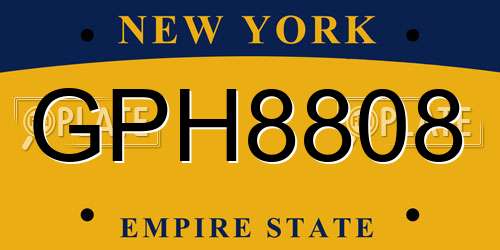 GPH8808 New York License Plate
