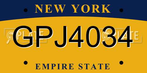 GPJ4034 New York License Plate
