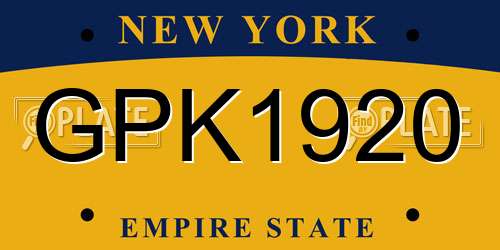 GPK1920 New York License Plate