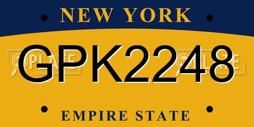 GPK2248 New York License Plate
