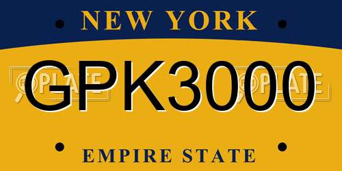 GPK3000 New York License Plate