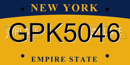 GPK5046 New York License Plate