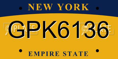 GPK6136 New York License Plate