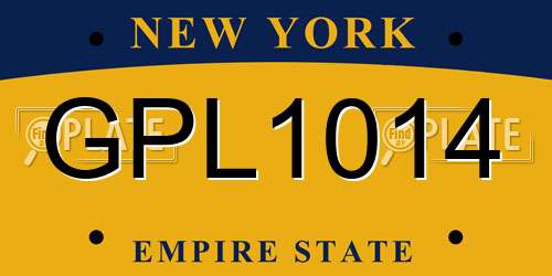 GPL1014 New York License Plate