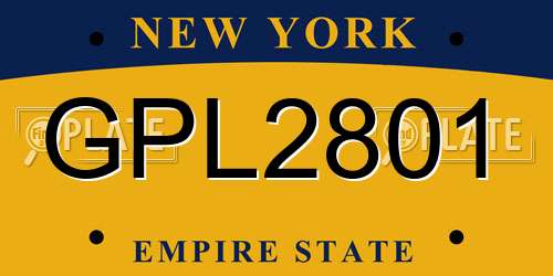GPL2801 New York License Plate