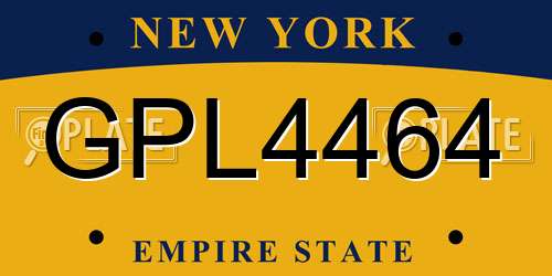 GPL4464 New York License Plate